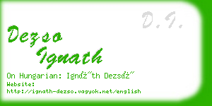 dezso ignath business card